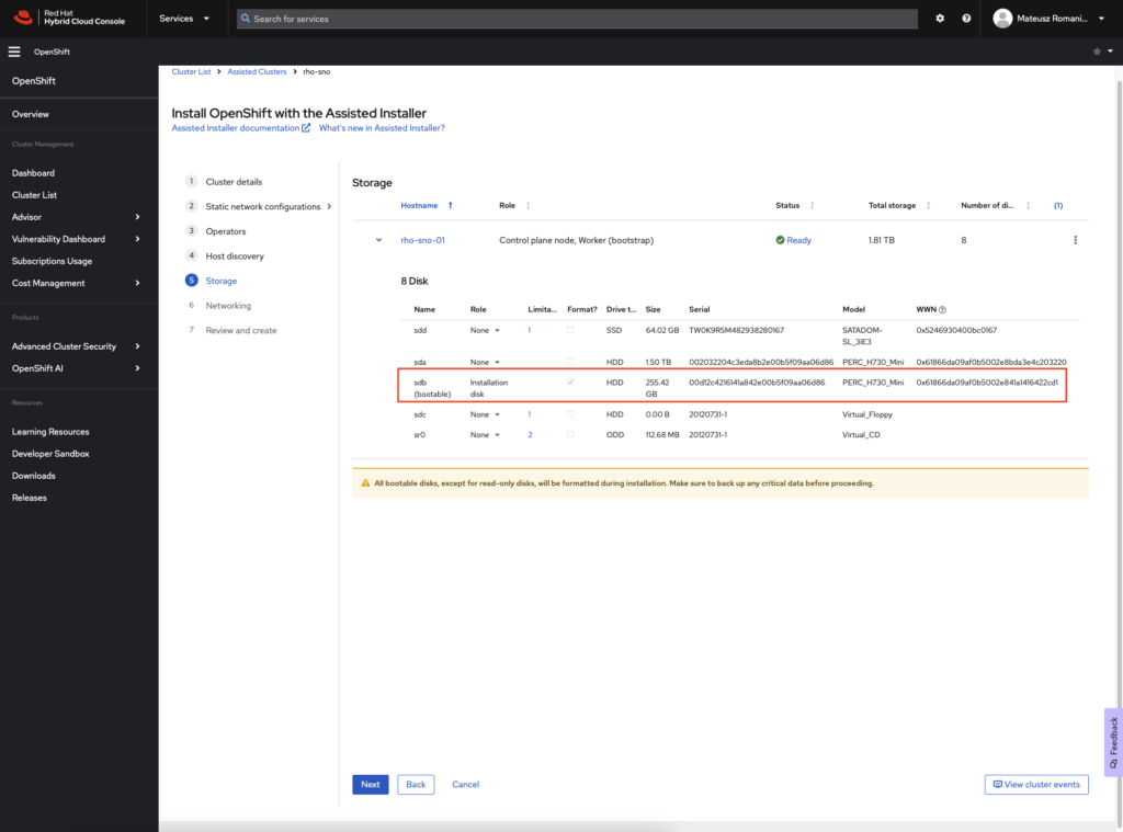 Red Hat OpenShift Single Node – Assisted Installer - vMattroman
