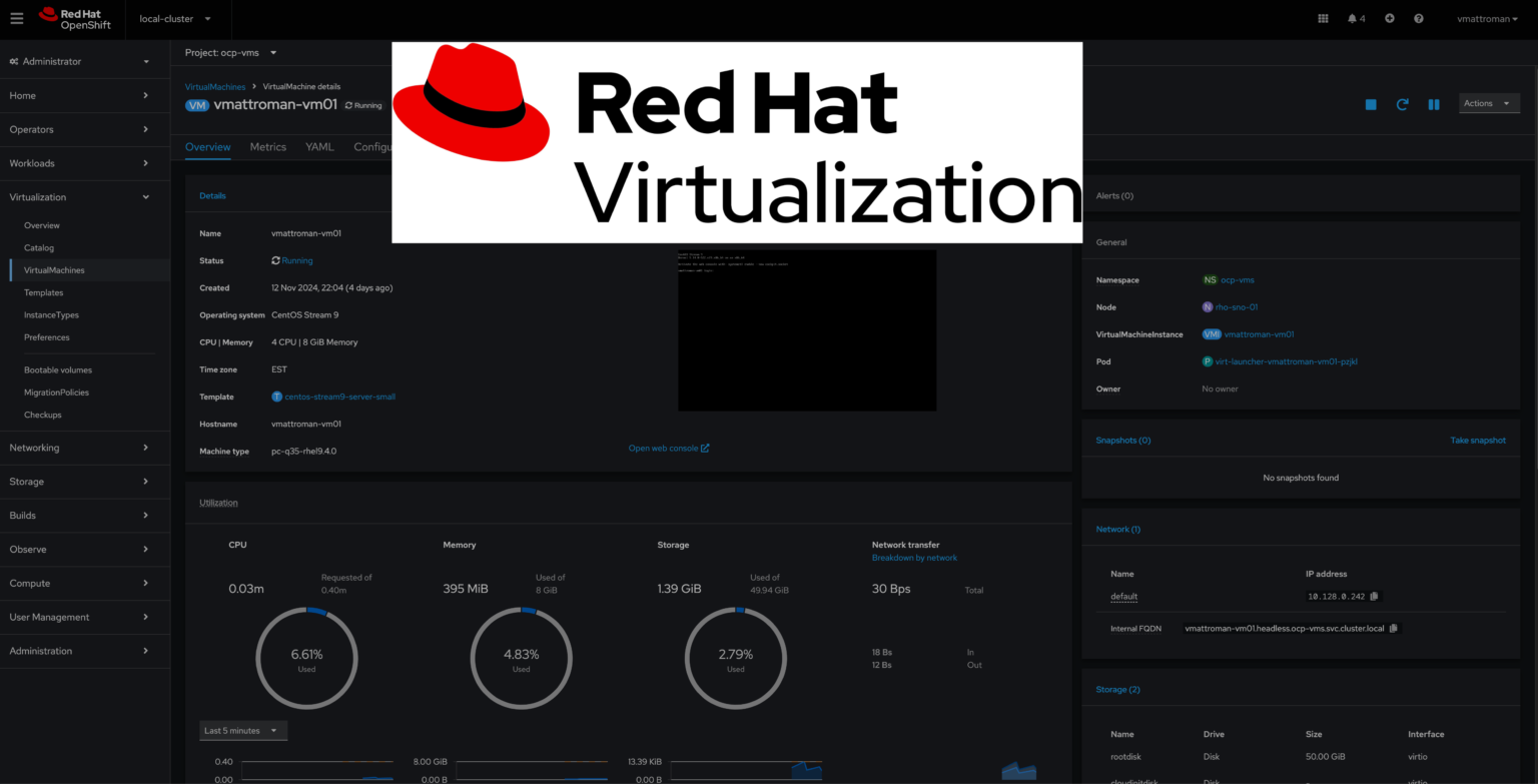 Red Hat OpenShift – Configuring Virtualization - vMattroman
